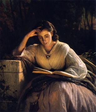 Reading. A Portrait of the Artist's Wife Artwork by Ivan Nikolaevich Kramskoy