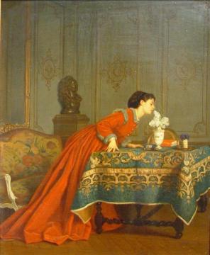 A Fine Scent Artwork by Auguste Toulmouche