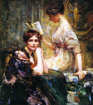 Two Women Artwork by Colin Campbell Cooper