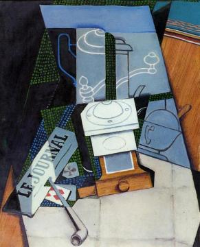 Newspaper With Coffee Mill Artwork by Juan Gris