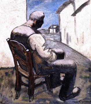 Man Sitting Artwork by Auguste Chabaud