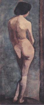 Standing Female Nude, Back View Artwork by Paula Modersohn-Becker