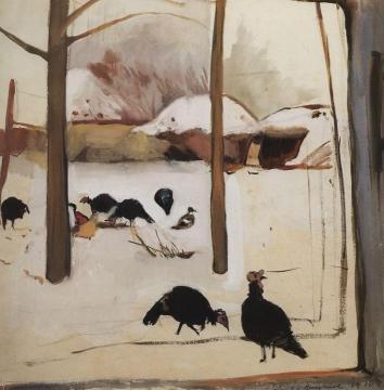 Poultry yard Artwork by Zinaida Serebriakova
