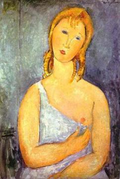Girl in a White Chemise Artwork by Amedeo Modigliani