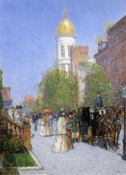A Spring Morning Artwork by Frederick Childe Hassam