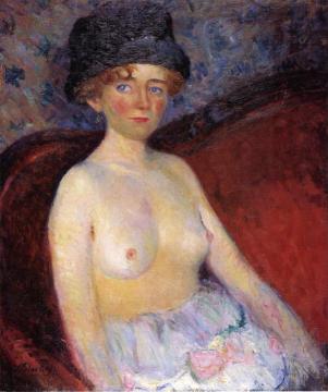 Nude with Hat Artwork by William James Glackens