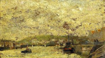 The Seine at Rouen Artwork by Camille Pissarro