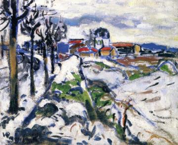 The Hills Of Chatou In Winter Artwork by Maurice De Vlaminck