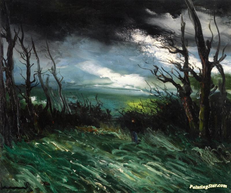 Landscape At Twilight Artwork by Maurice De Vlaminck