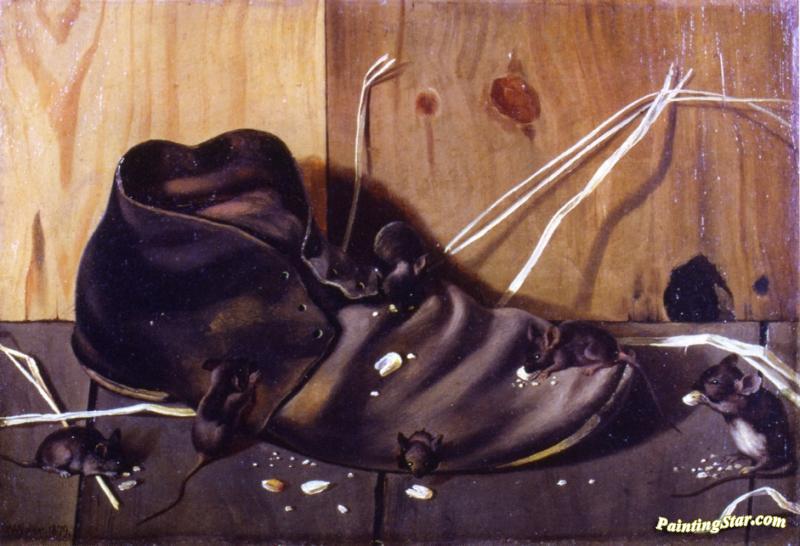 Old Shoe With Mice Artwork by William Aiken Walker