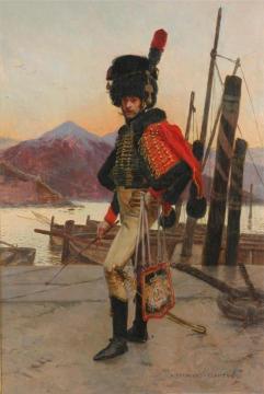 Officer Of The “Chasseurs à Cheval” Regiment Of Napoleon’s National Guard Artwork by Francois Flameng