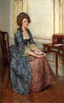 Elegant Lady Day-dreaming Artwork by Charles Haigh Wood