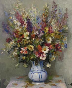 Bouquet With Delphinium Artwork by Marcel Dyf