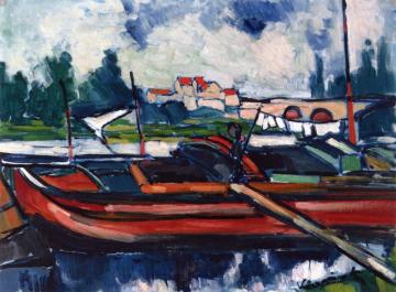 Barge On The River Artwork by Maurice De Vlaminck