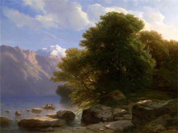 The Lake of Thun Artwork by Alexandre Calame