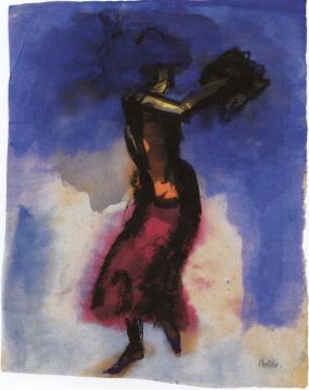 Dancer, Dark Artwork by Emil Nolde