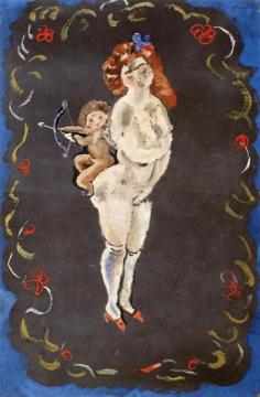 Nude and Cupid Artwork by Jules Pascin