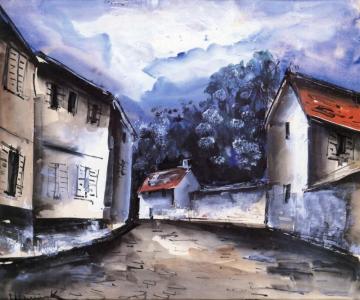 Village Road Artwork by Maurice De Vlaminck