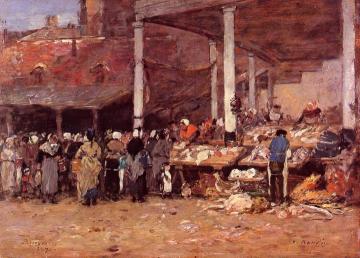 Brussels - the Old Fish Market Artwork by Eugène-Louis Boudin