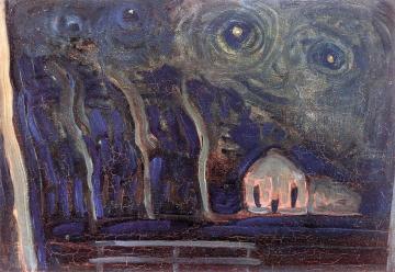 Landscape at Night Artwork by Piet Mondrian