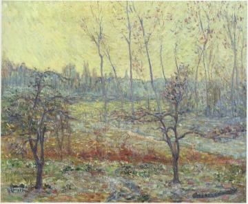 Landscape in Winter with fog Artwork by Gustave Loiseau