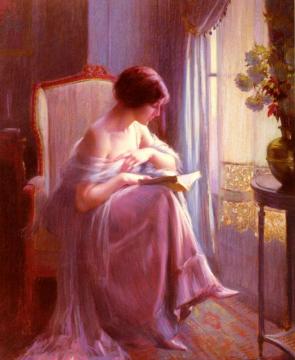 Young Woman Reading By A Window Artwork by Delphin Enjolras