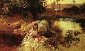 At the Oasis Artwork by Frederick Arthur Bridgman