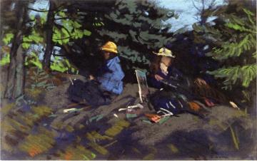Sketchers In The Woods Artwork by Robert Henri
