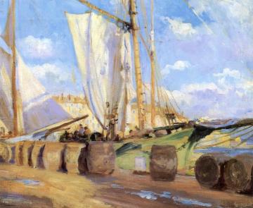 Unloading Wine - St. Tropez, France Artwork by Wilfred Gabriel De Glehn