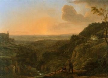 A View Of The Roman Campagna From Tivoli, Evening Artwork by Claude Lorrain