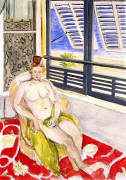 Nude with a Spanish Comb, Seated by a Window Artwork by Henri Matisse