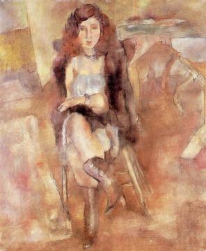 Seated Woman Artwork by Jules Pascin