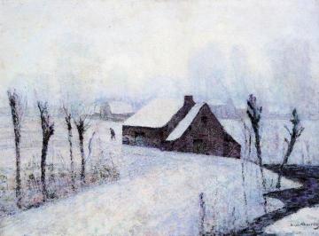 Snow in Sunshine at Saint-Voctor near Mont Dore Artwork by Victor Charreton