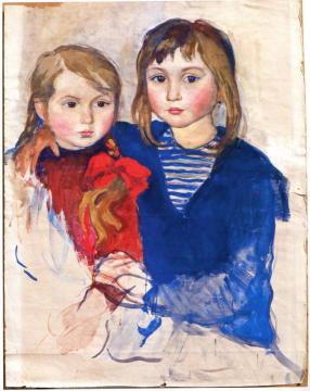 Two Girls Artwork by Zinaida Serebriakova
