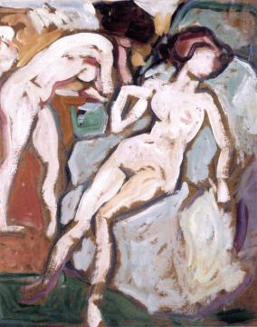 Nude In A Blue Armchair Artwork by Louis Valtat