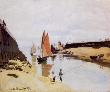 Entrance to the Port of Trouville Artwork by Claude Oscar Monet