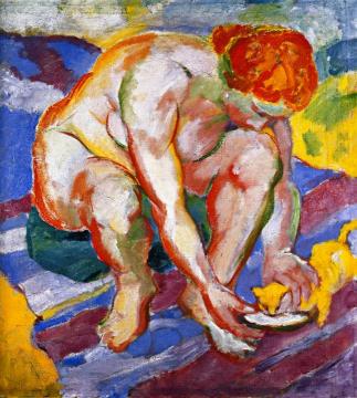 Nude with Cat Artwork by Franz Marc