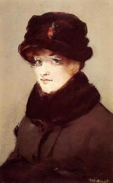 Woman in Furs, Portrait of Mery Laurent Artwork by Edouard Manet