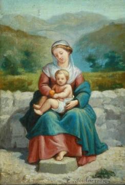 Madonna and Child in a Landscape Artwork by Charles Joseph Frederick Soulacroix