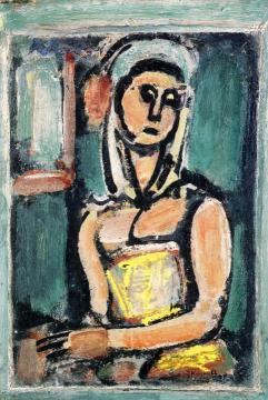 Woman in a Blue Veil Artwork by Georges Rouault