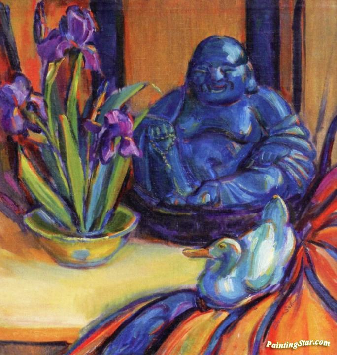 Happy Iris Artwork by Donna Schuster