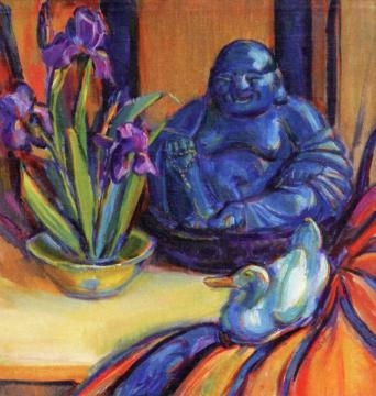 Happy Iris Artwork by Donna Schuster