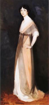 Girl In Rose And Gray: Miss Carmel White Artwork by Robert Henri