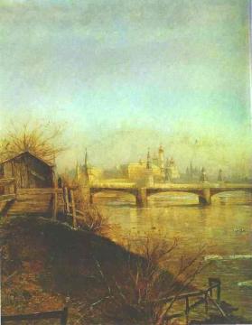View Of The Moscow Kremlin. Spring Artwork by Alexei Kondratevich Savrasov
