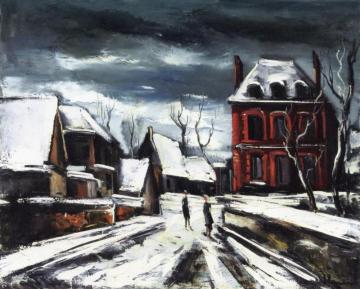 Village In Winter Artwork by Maurice De Vlaminck