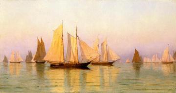 Sloops and Schooners at Evening Calm Artwork by William Bradford