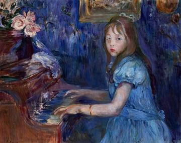 Lucie Leon at the Piano Artwork by Berthe Morisot