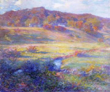 Turquoise, Rose And Gold Artwork by Robert Vonnoh