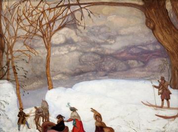Winter Fun Artwork by Boris Grigoriev