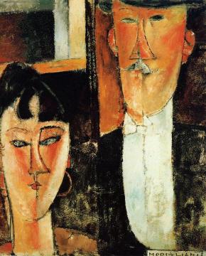 Bride and Groom Artwork by Amedeo Modigliani